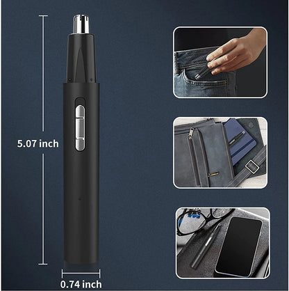 3-in-1 Electric Nose Hair Trimmer – USB Rechargeable Eyebrow & Facial Hair Remover (Aluminum Body)