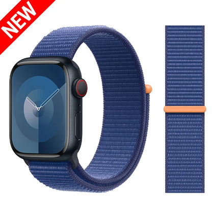 Nylon Loop Strap for Apple Watch Band 46mm 44mm 40mm 42mm 45mm 41mm 49mm 44 mm Bracelet iWatch Series Ultra 2 11 10 9 SE 7 6 5 4