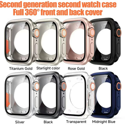 Change To Ultra Case for Apple Watch 46mm 45 44 40 41 42mm Hard PC Front Rear Bumper iwatch 10 987 SE 654 Screen Protector Cover