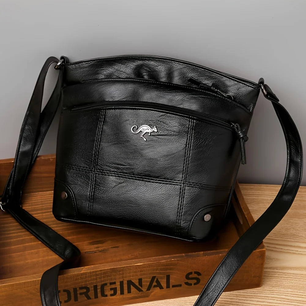 Elegant Vintage Style Women’s Shoulder Bag – Faux Leather Crossbody Purse with Multiple Pockets