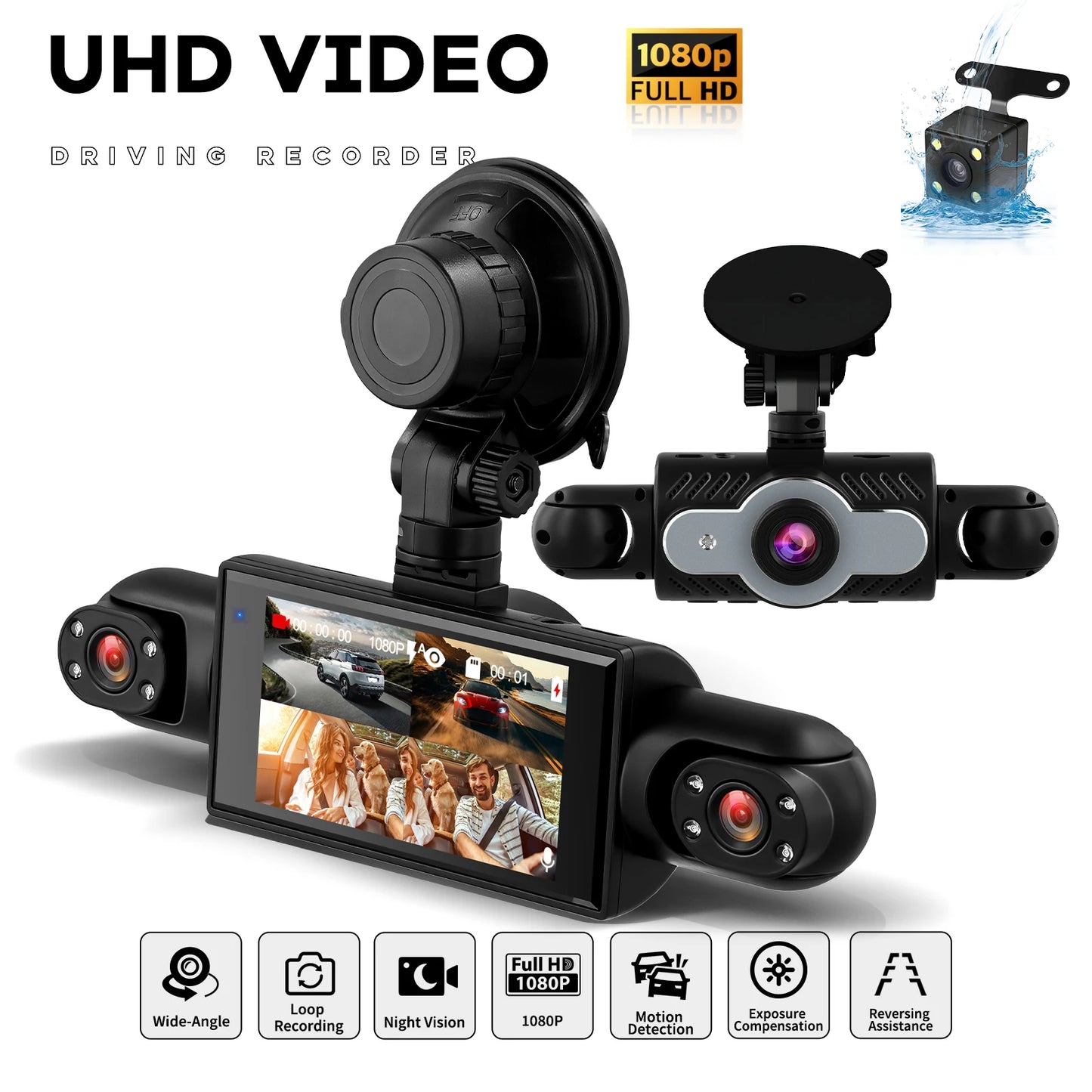 1080P 4-Camera Dash Cam – Full Protection Recording System