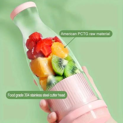 Portable Electric Juicer Cup – USB Mini Blender with 6 Blades for Smoothies & Milkshakes