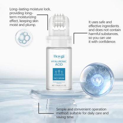 0.25mm Micro Needle Essence Hyaluronic Acid Microneedle Roller Facial Serum Hydrating Brightening Pore Refining Beauty Skin Care