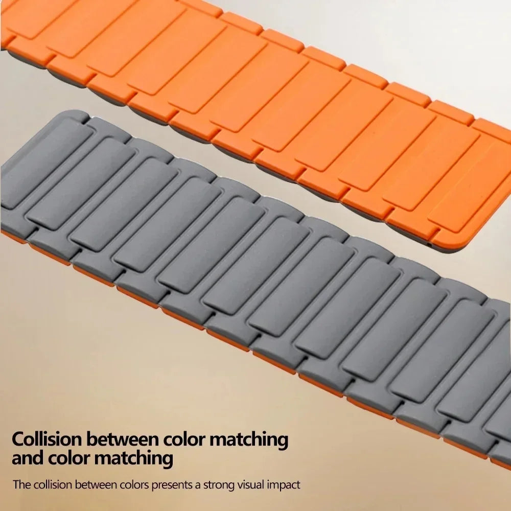 Magnetic Silicone Loop Band for Apple Watch – Adjustable Strap for Series 9/8/7/6/5/4/3/SE/Ultra