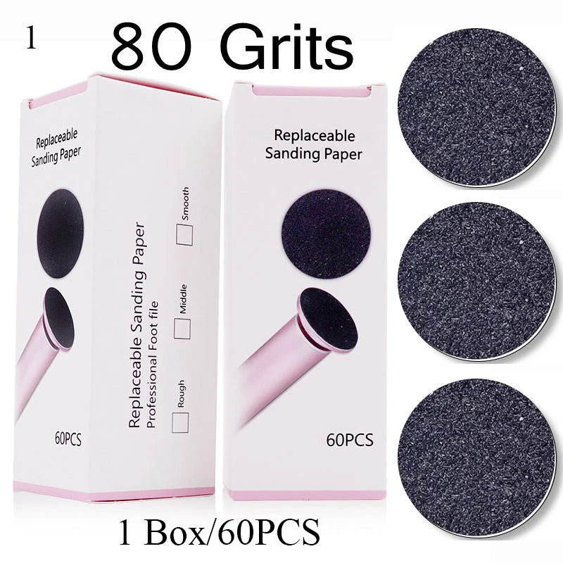 60PCS Replacement Sandpaper Discs for Electric Foot Callus Remover