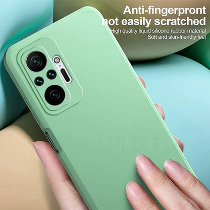 Square Liquid Silicone Soft Case For Xiaomi Redmi Note 10 5G 9 8 7 Pro 8T 9T 9S 10S 6 6A 8A 9A 9C Nfc Full Protection Cover