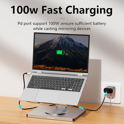 Blueendless 10-in-1 USB-C Hub & iPad Holder – 4K 60Hz Docking Station with 100W PD Charging