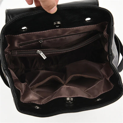 Luxury Soft Leather Women’s Backpack – Fashion School & Shoulder Bag for Girls