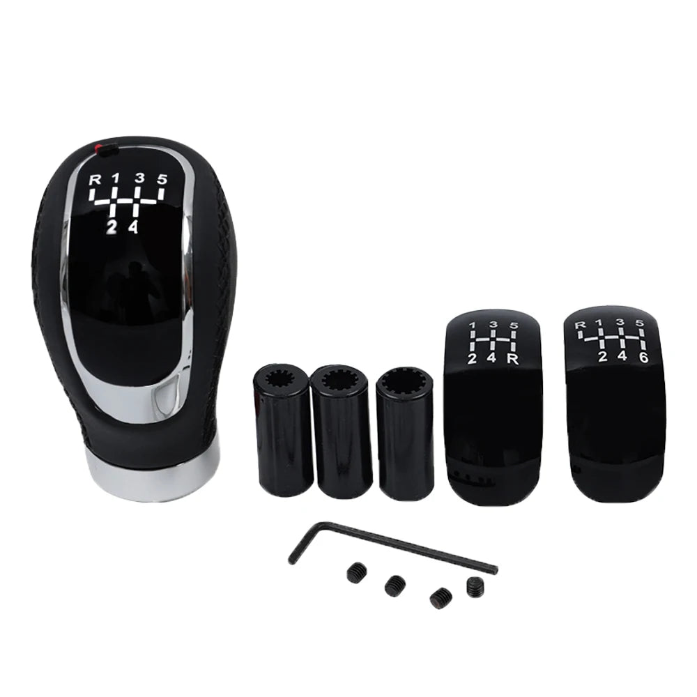 Universal 5/6 Speed Gear Shift Knob Shifter Lever Handle Modified Stick Leather Auto Accessories For All Manual Car Modles