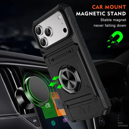 Case For iPhone 17 16 15 14 13 Pro Max Plus 17 Air Magnetic Rotated Ring Kickstand Heavy Duty Drop Protection Wallet Armor Cover