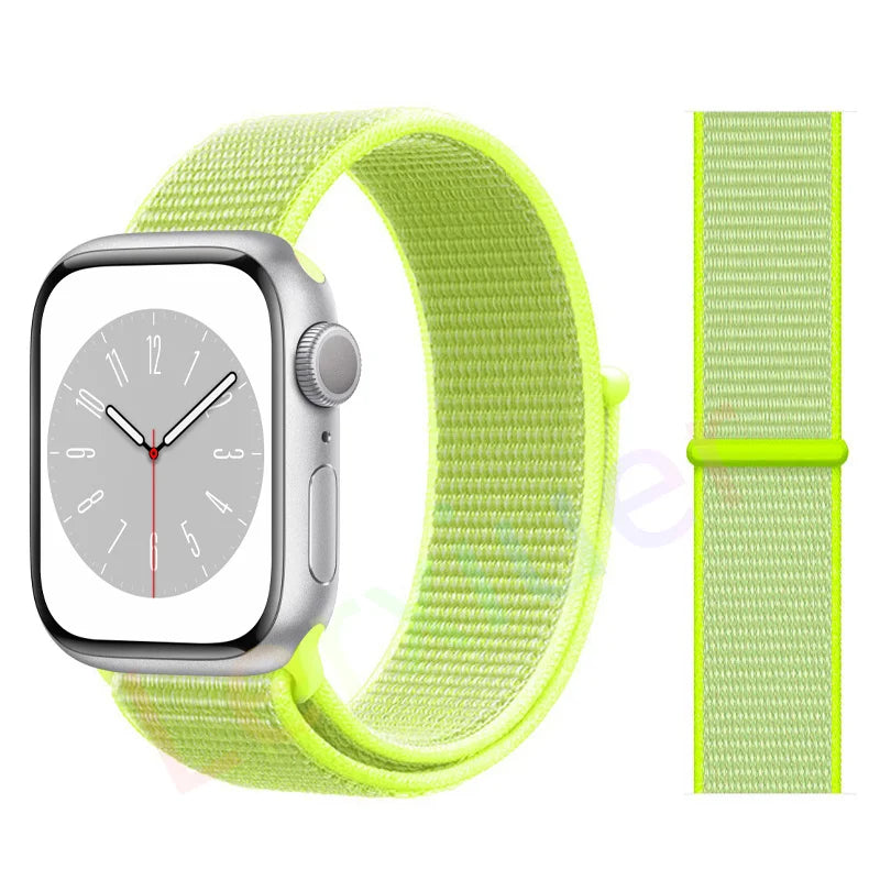Nylon Loop Strap for Apple Watch Band 46mm 44mm 40mm 42mm 45mm 41mm 49mm 44 mm Bracelet iWatch Series Ultra 2 11 10 9 SE 7 6 5 4