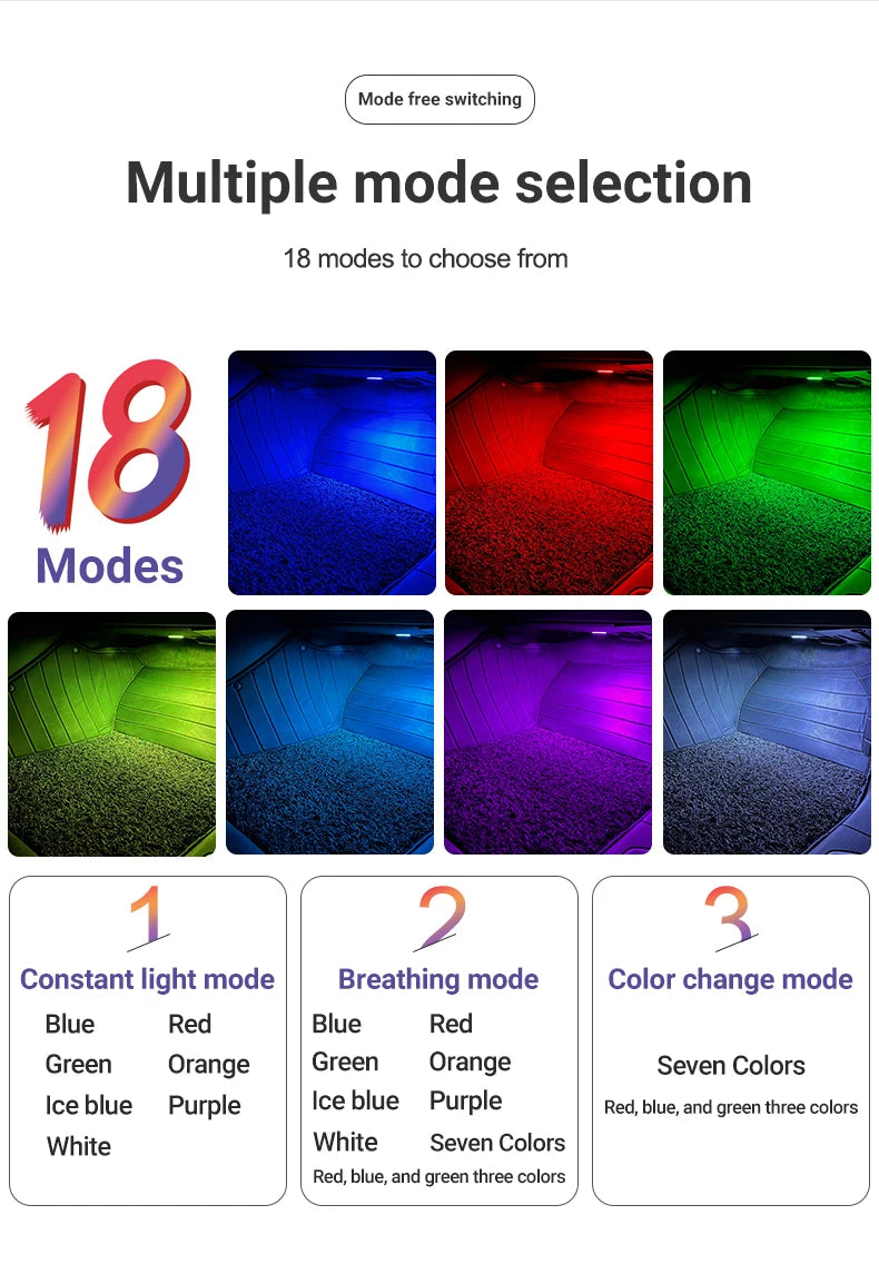 Car Interior Ambient LED Lights Kit (Footwell Lighting)