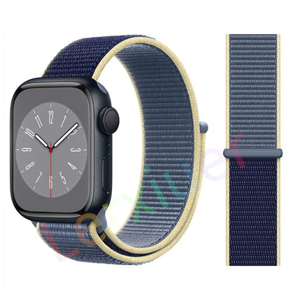 Nylon Loop Strap for Apple Watch Band 46mm 44mm 40mm 42mm 45mm 41mm 49mm 44 mm Bracelet iWatch Series Ultra 2 11 10 9 SE 7 6 5 4