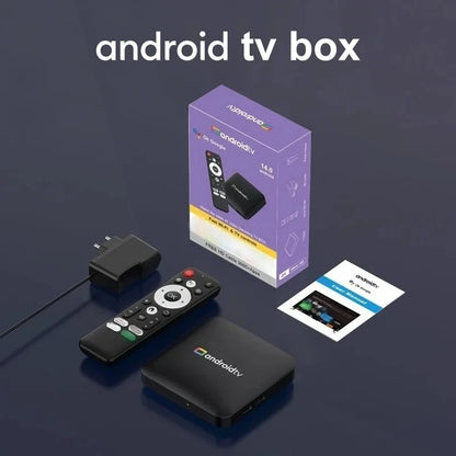 H96 Max Android14 TV Box 2GB 16GB Quad Core Amlogic S905L3 4K UHD WiFi2.4G/5G&BT4.0 Streaming Service Set Top Box IPTV YouTube