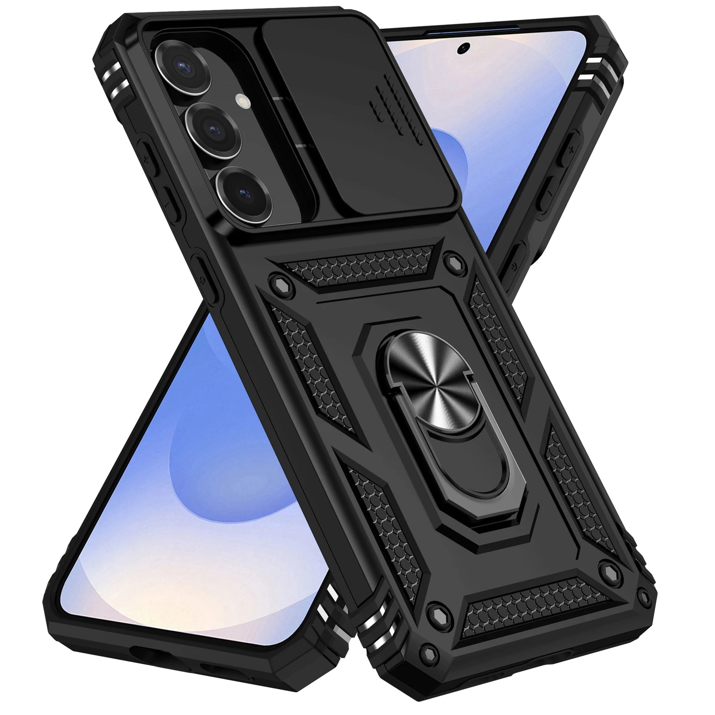 Armor Case For Samsung Galaxy S25 FE S25Edge A17 A07 A56 A26 A36 A16 A06 S25FE Coque Ring Holder Shockproof Lens Protect Cover