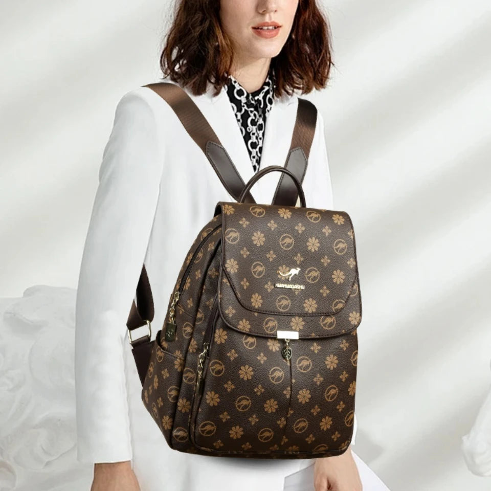 Luxury PU Leather Women’s Designer Backpack with Tassels – Large Capacity School & Travel Bag