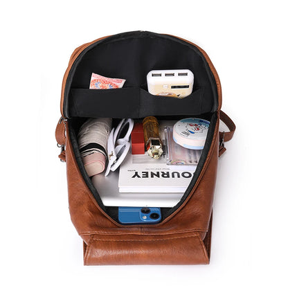 2024 Luxury Leather Large Capacity Backpack – Fashion Designer Travel & Book Bag