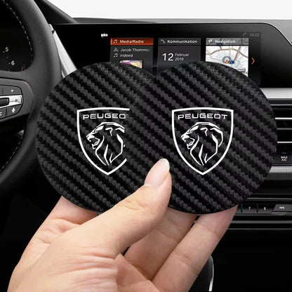 2Pcs Car coaster water anti slip pad silicone waterproof interior accessories For New Peugeot 206 208 207 3008 308 2008 107 508