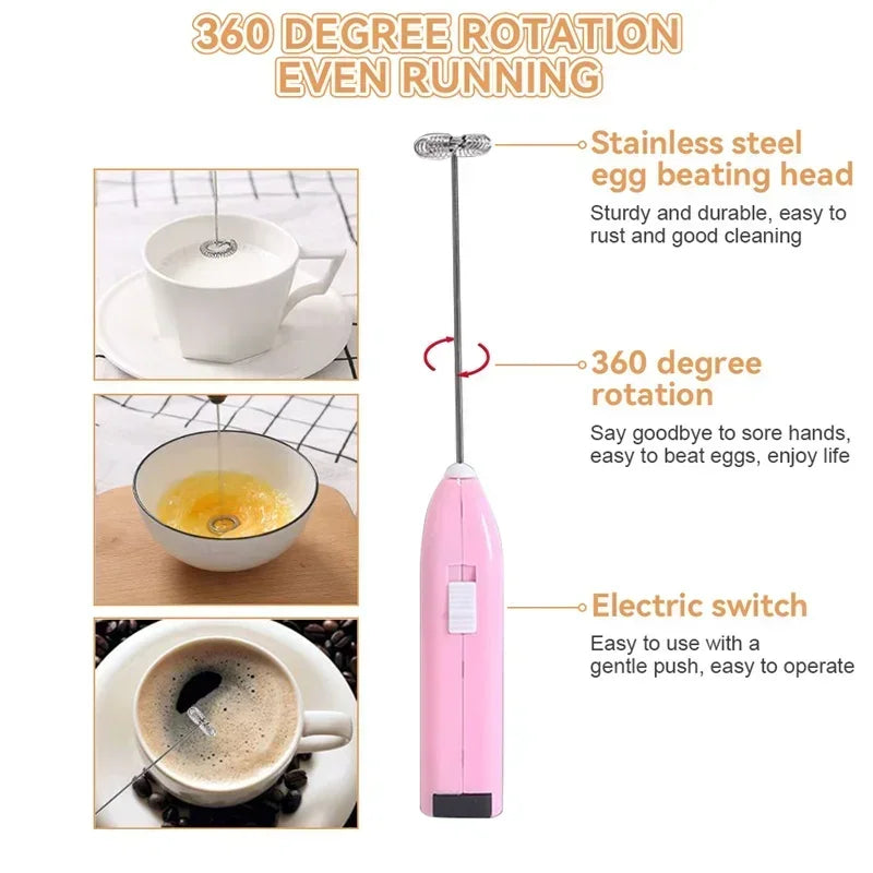Mini Electric Milk Frother – Wireless Handheld Coffee Whisk & Egg Beater