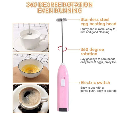Mini Electric Milk Frother – Wireless Handheld Coffee Whisk & Egg Beater