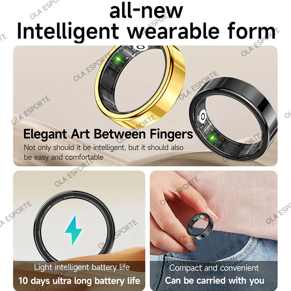 2026 Smart Ring – Heart Rate, Blood Pressure, Sleep & Motion Tracking, IP68 Waterproof