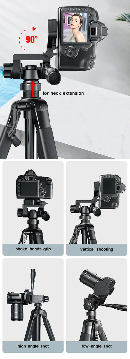 55” Aluminum Tripod Stand – 140cm Camera & Phone Tripod with Pan Head & Quick Release Plate