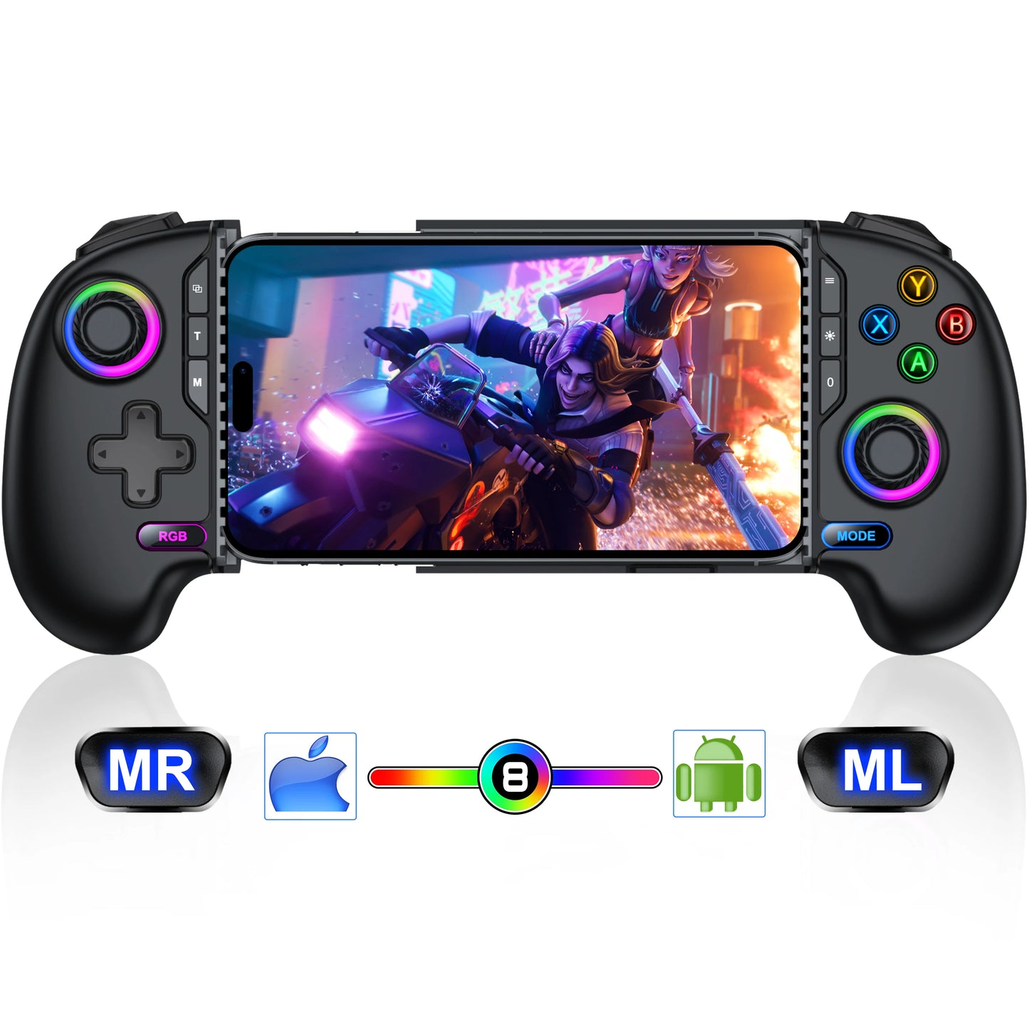 DinoFire MC101 Wireless Game Controller – Hall Joystick, 6-Axis, Mobile Gamepad