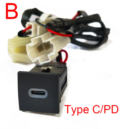 Fast Charging Car USB Adapter (PD & QC3.0 Power Button)