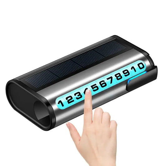 LED Solar Parking Phone Number Card – Luminous 3 Colors (Universal Car)