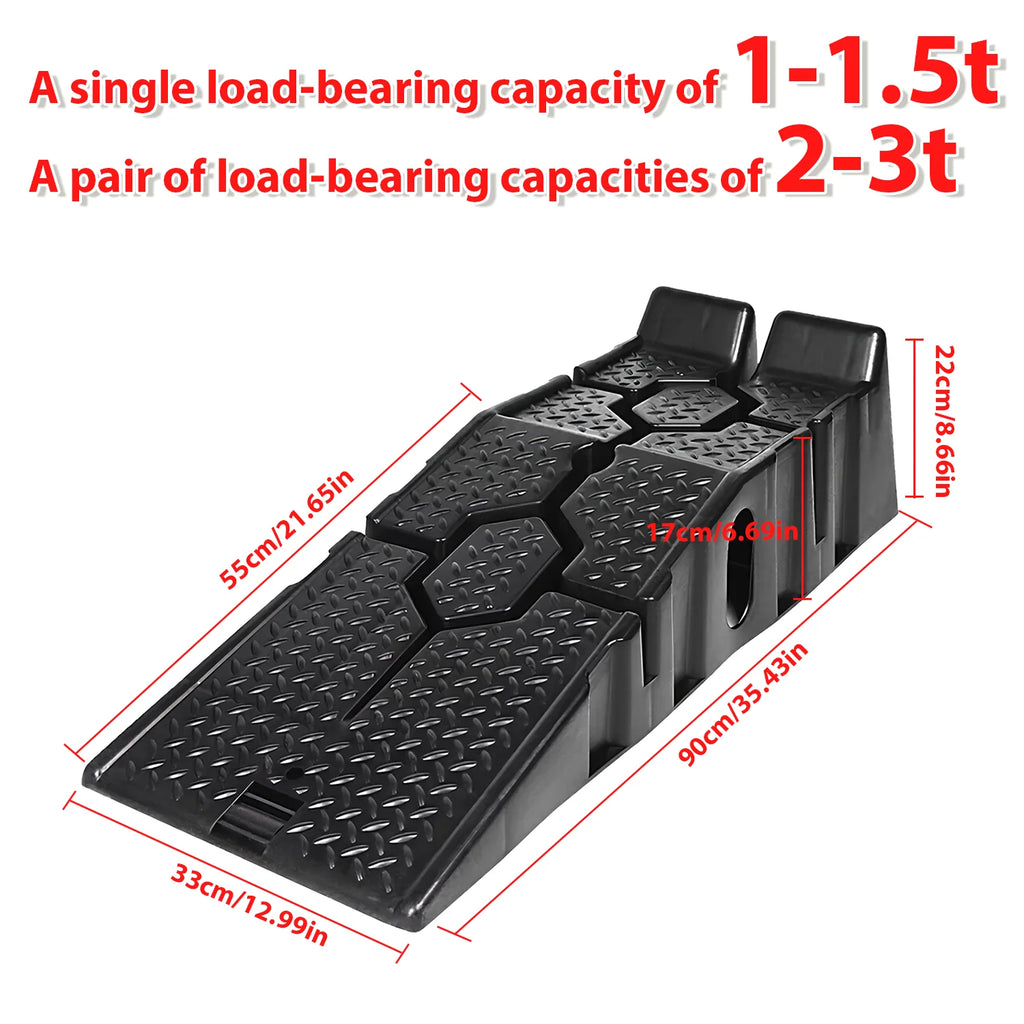 2pcs Car Ramps 90cm 3T Long Antiskid Working Ramps Heavy Duty Auto Oil Changing Repair Maintenance Lift Tools