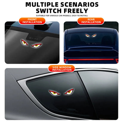 Cool DEMON EYE Ambient Light Solar Powered Breathing Neon Light Car Decoration Rear Windshield Atmosphere Lights Car Accessories