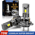 BEVINSEE 1:1 LED Headlight Bulbs – 70W, 12,000LM, CANBUS, Plug & Play, 2PCS