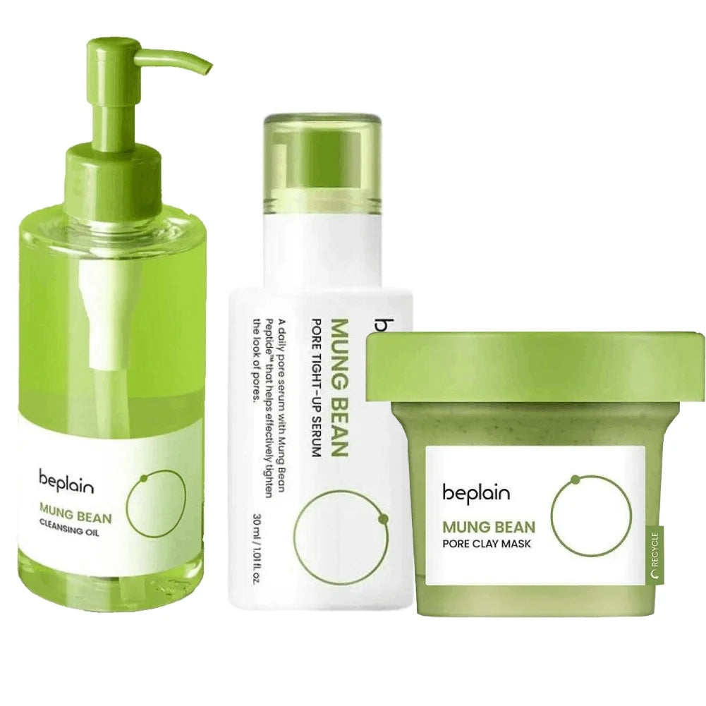 Korean Beplain Mung Bean Clay Mask & Cleansing Oil Set – Deep Clean Face Serum