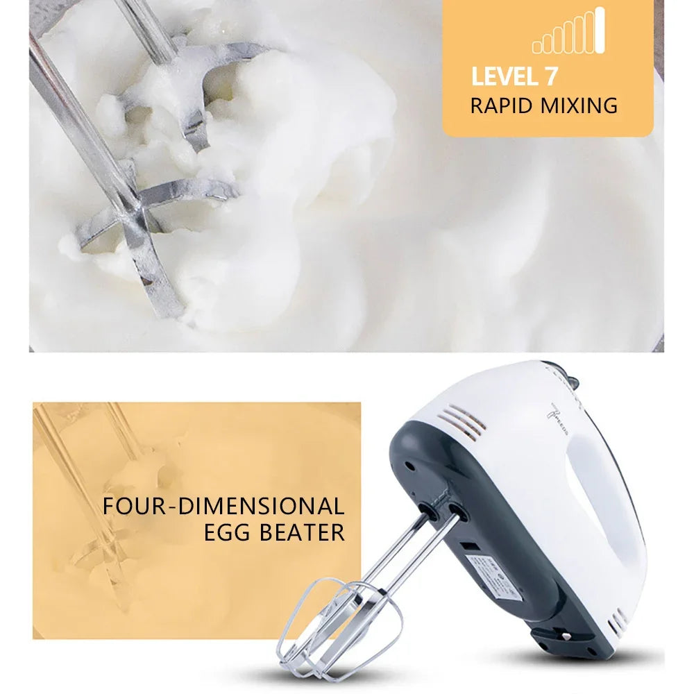 Electric Food Cake Dough Mixer DIY Set 7 Speed Control Beaters 1.7L Rotating Mixing Bowl Kitchen Multi Blender 100W EU plug