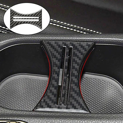 Carbon Fiber Water Cup Holder Interior Trim Cover for Mercedes-Benz A, B, GLA & CLA Class