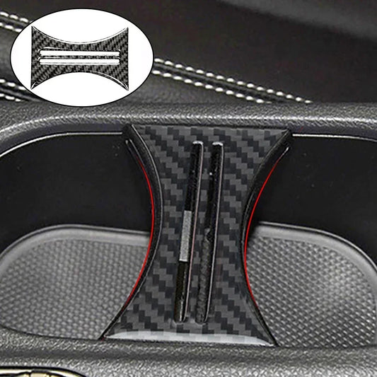 Carbon Fiber Water Cup Holder Interior Trim Cover for Mercedes-Benz A, B, GLA & CLA Class