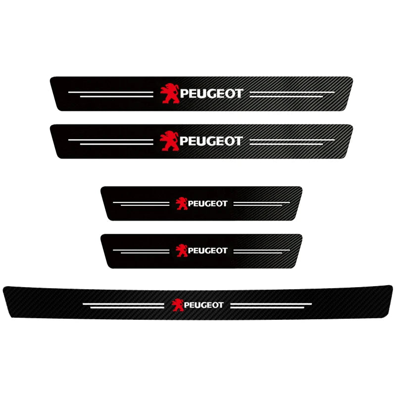 Car Accessories Car Door Sill Protector Welcome Pedal Decoration Leather Stickers For New Peugeot 206 208 207 3008 308 2008 107