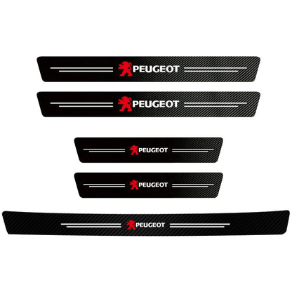 Car Accessories Car Door Sill Protector Welcome Pedal Decoration Leather Stickers For New Peugeot 206 208 207 3008 308 2008 107
