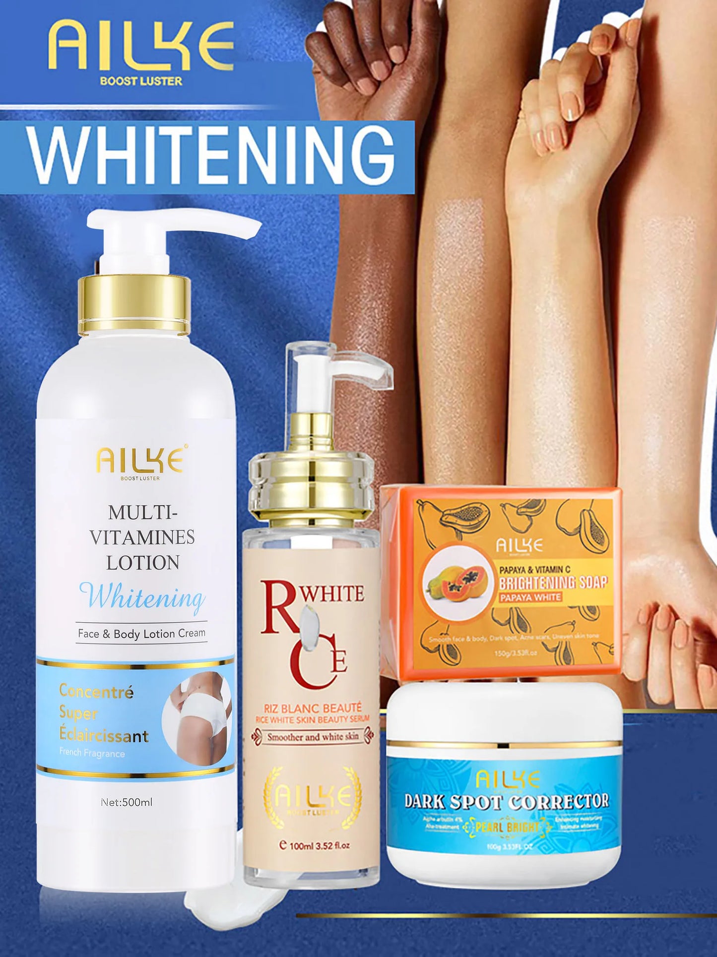 AILKE Brightening Cream – Dark Spot & Even Tone Moisturizer for Face & Body with Collagen