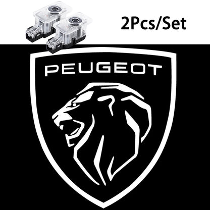 2Pcs Car Door Welcome Lights Projector Lamps Accessories For Peugeot 206 307 308 207 3008 208 407 508 2008 5008 301