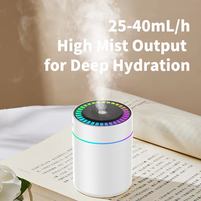 Mini USB Air Humidifier 180ml – Aroma Diffuser & Essential Oil Mist Maker with LED Light