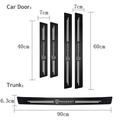 Car Accessories Car Door Sill Protector Welcome Pedal Decoration Leather Stickers For New Peugeot 206 208 207 3008 308 2008 107