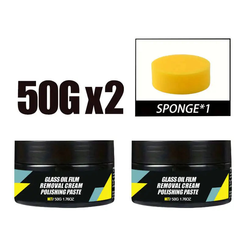 Car Glass Polish & Coating Kit – Windshield Oil Film Remover & Hydrophobic Rain Repellent