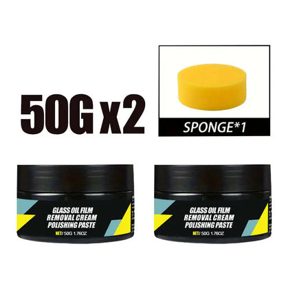 Car Glass Polish & Coating Kit – Windshield Oil Film Remover & Hydrophobic Rain Repellent