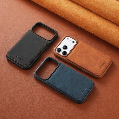 Luxury Leather Wallet Phone Case With Card Slots Stand For iPhone 17 16 15 14 13 Pro Max 16e Brown Shockproof Bumper Cover