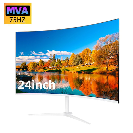 24” Curved Gaming Monitor – FHD 1080P 75Hz VA Display (3000R, 2ms, HDMI/VGA, VESA)