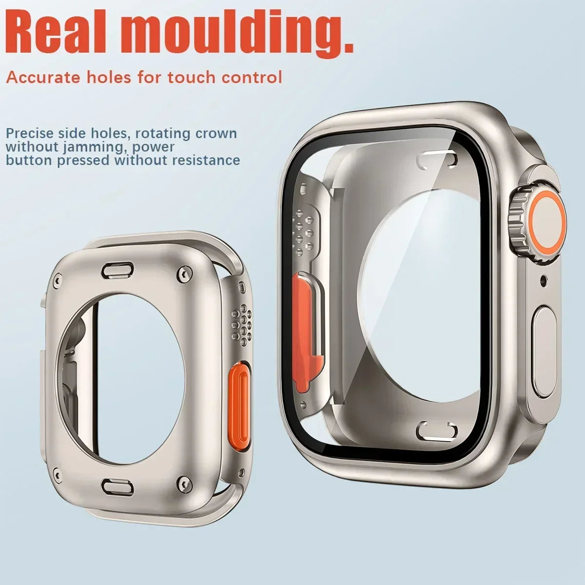 Change To Ultra Case for Apple Watch 46mm 45 44 40 41 42mm Hard PC Front Rear Bumper iwatch 10 987 SE 654 Screen Protector Cover