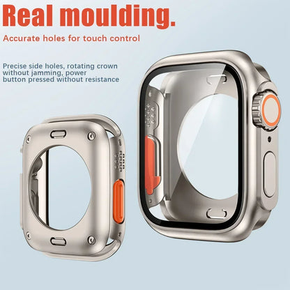 Change To Ultra Case for Apple Watch 46mm 45 44 40 41 42mm Hard PC Front Rear Bumper iwatch 10 987 SE 654 Screen Protector Cover