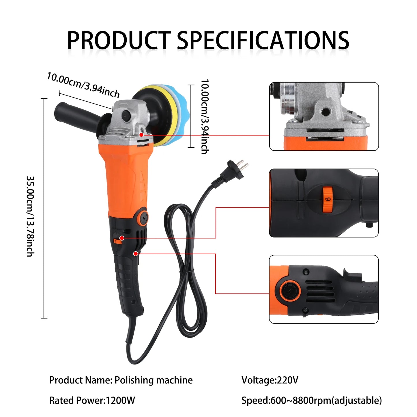 1200W Car Polisher Machine – Professional Paint Buffer Kit