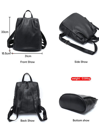 Zency Anti-Theft Genuine Leather Women’s Laptop Backpack